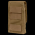The Condor Tech Sheath | SALE is a tan tactical pouch with two front horizontal straps, made of durable fabric for attaching to gear—ideal for military and law enforcement use.